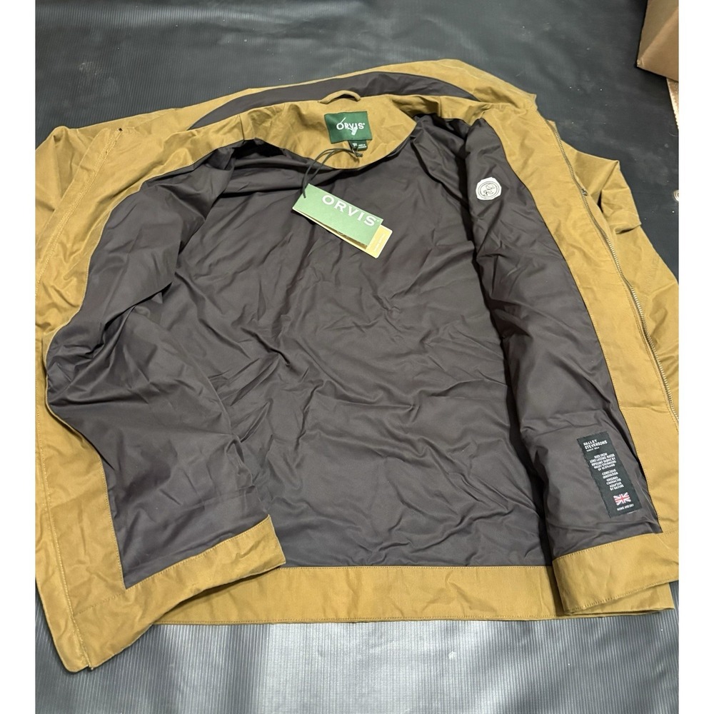 Orvis Jacket Mens 2XL Brown Waxed Barn Chore Field Canvas Hunting Full Zip - Picture 4 of 11